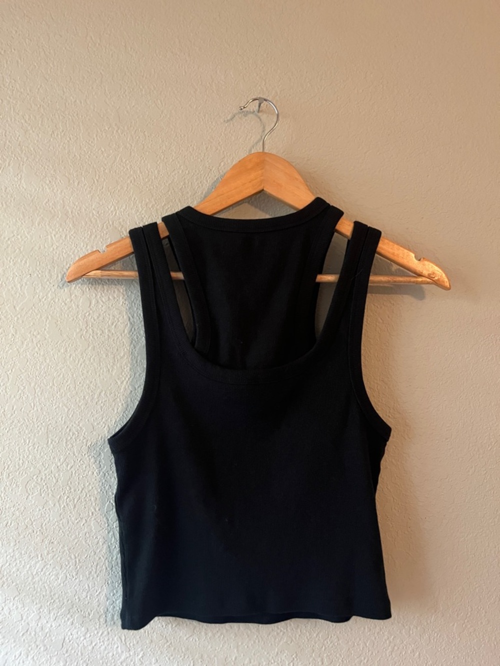 Abercrombie & Fitch Black Ribbed Square Neck Tank Medium - Picture 5 of 5